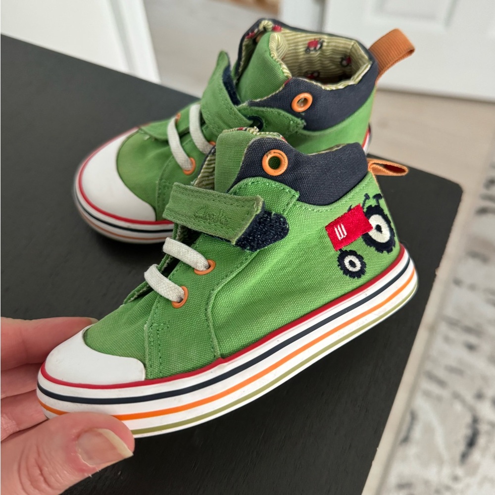 Clarks Green Sneakers with Tractor Design
